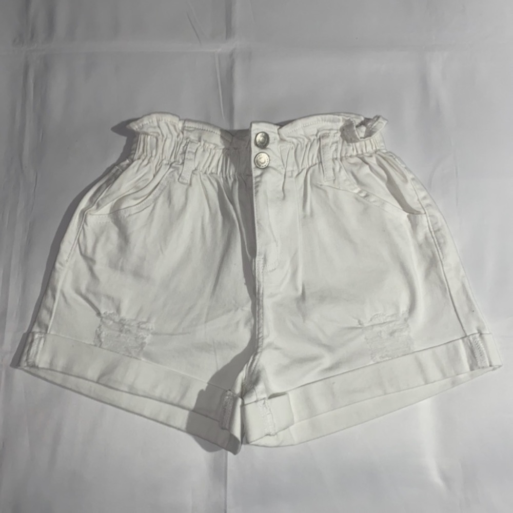 HH Jeans Los Angeles High Rise Paperbag Waist Cuffed Hem Jean Shorts